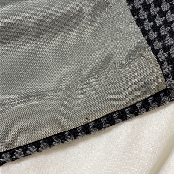 Vintage 90s Herringbone Wool Navy Gray Blazer - Picture 12 of 13